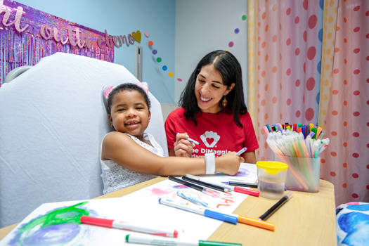 Child Life Specialist with patient during Art Therapy